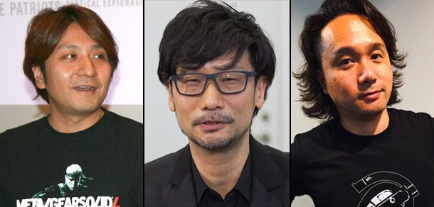Productor Ken Imaizumi (Izquierda), director Hideo Kojima (Centro) y artista Yoji Shinkawa (derecha). Son las cabezas principales de la nueva Kojima Productions